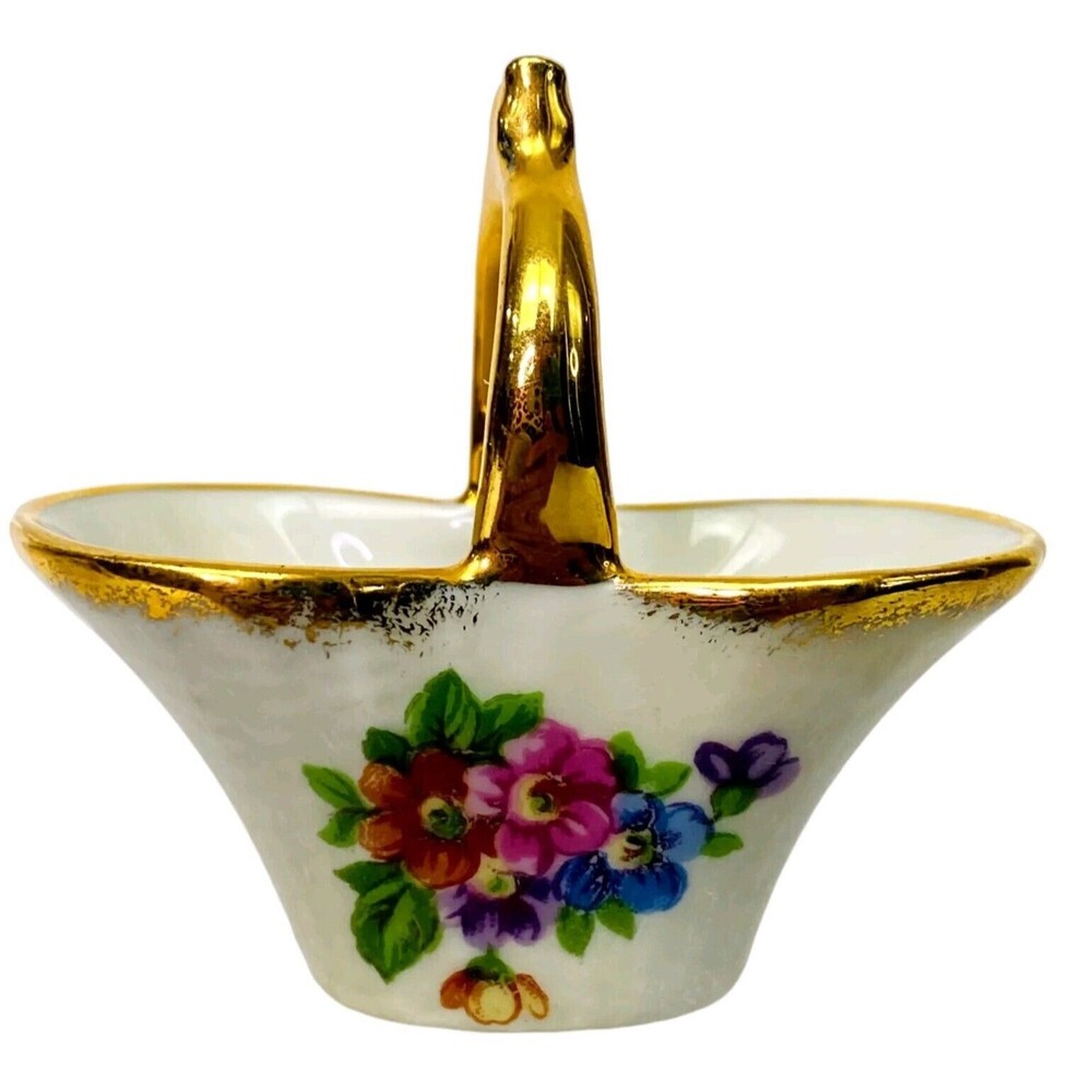 Vintage Limoges Porcelain Flower Garden Basket Doll House Porcelaine d' Art - Picture 7 of 14